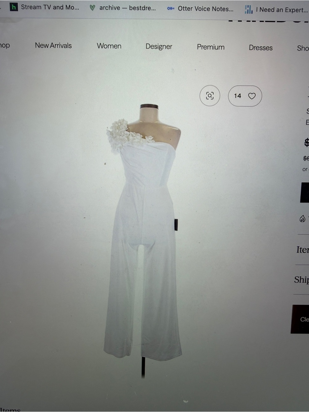 Lulu's White One-Shoulder Floral-Accent Jumpsuit